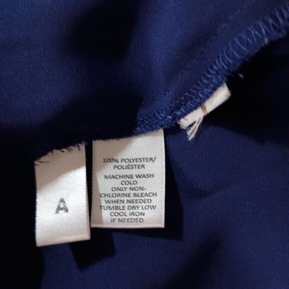 Ann Taylor LOFT Blouse Women M Royal Blue Long Sleeve Button Front - Picture 3 of 7